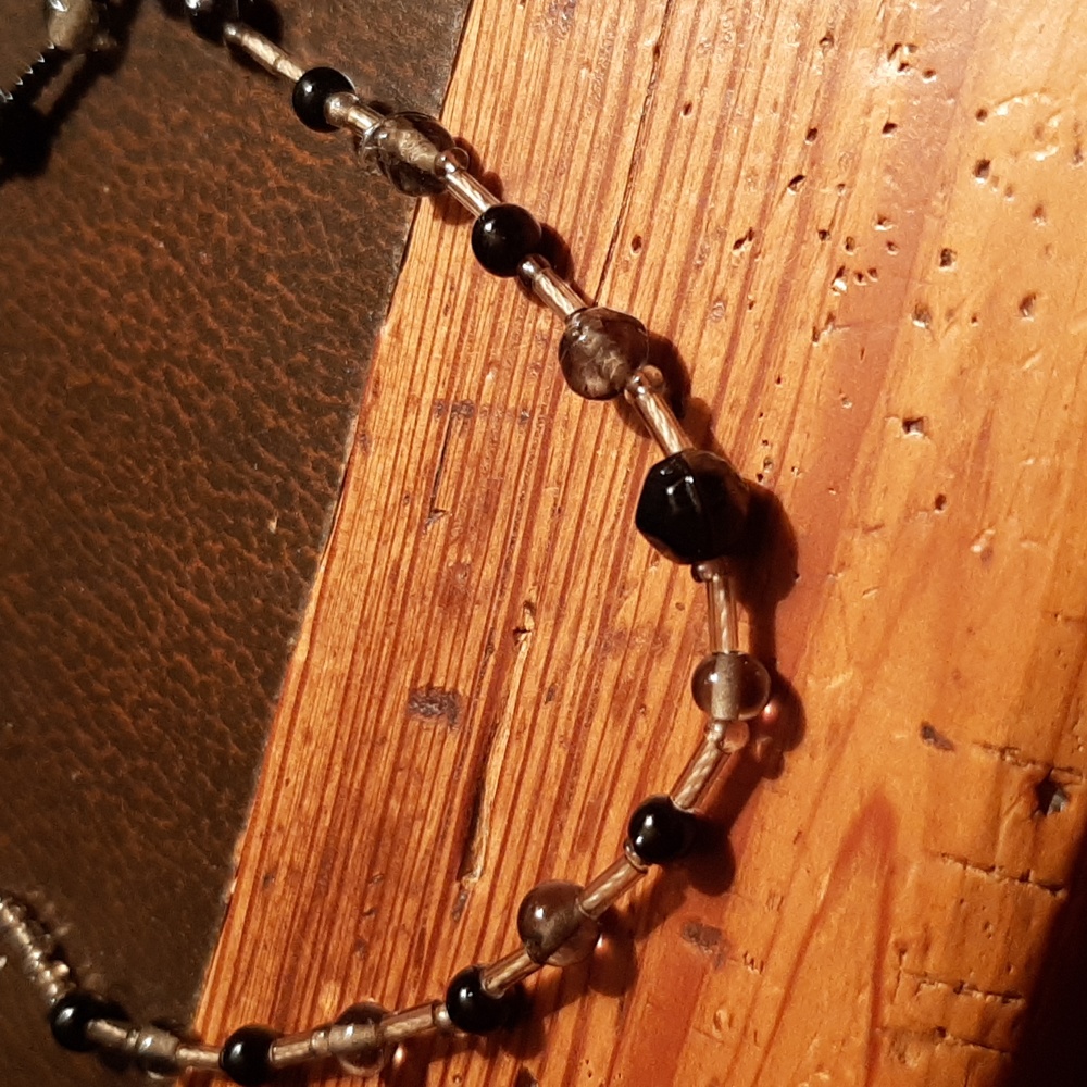 3 Piece Beaded Black 4 Strand Necklace with Matching Drop Pierced Earrin… - Picture 7 of 11
